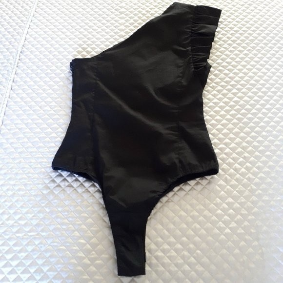 COPY - NWT Zara black asymmetrical poplin bodysui… - Picture 5 of 7